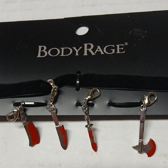 Spencer's | Jewelry | Body Rage Black Velvet Choker W Bloody Weapon ...